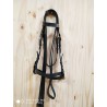 Bridon portugais noir boucles lisses dorées 20 mm