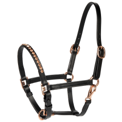 licol en cuir poney / poulain crystal rosegold