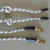 Rênes de caveçon avec mousqueton Camargue en corde