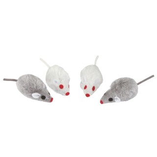 Souris poilue pour chat (lot de 4)